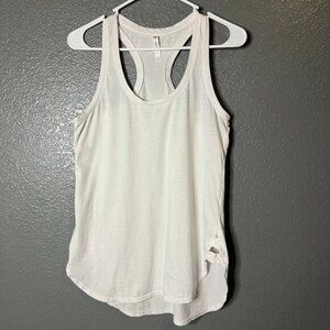 Fabletics White Racerback Tank Top, Size Medium